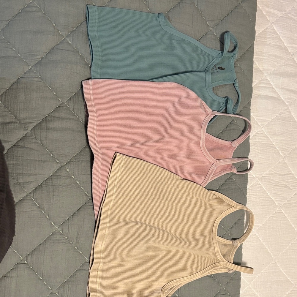 Free People Movement Happiness Runs Crop Tank Pack of 3 M/L